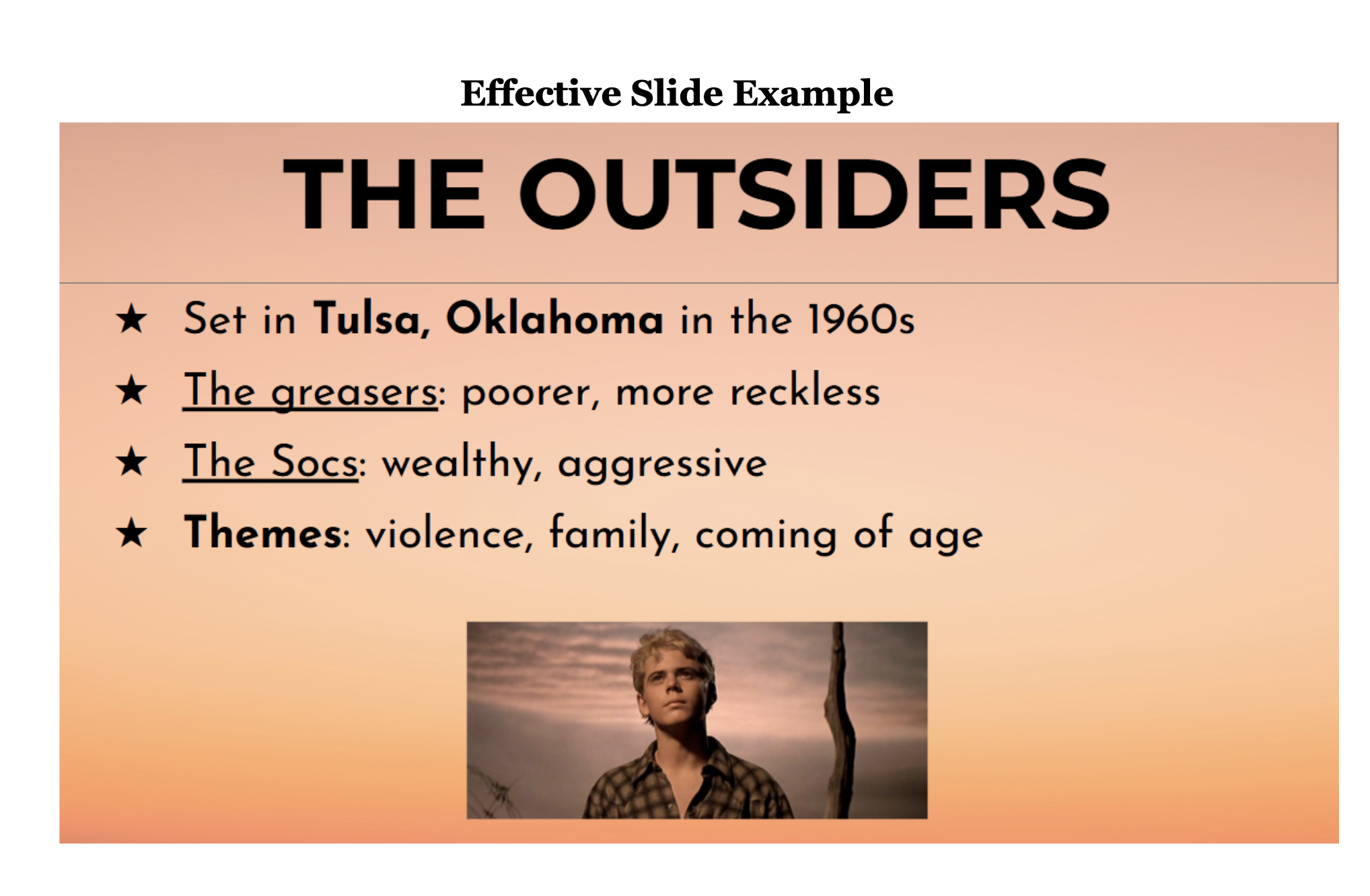 Example of an effective presentation slide.
